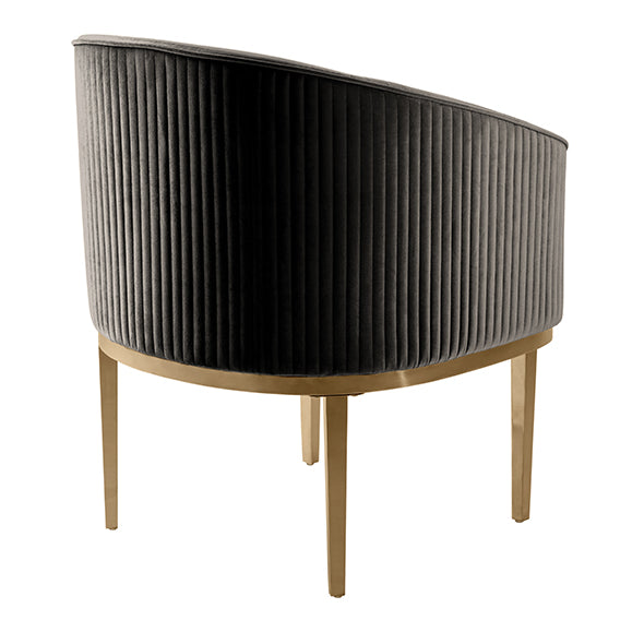 Ella Dining Chair - Black - Brass Base