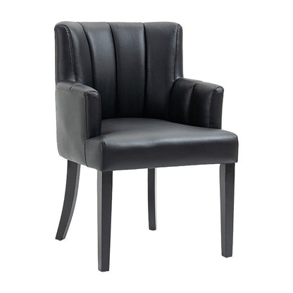 Hatfield Carver Chair - Black Faux Leather