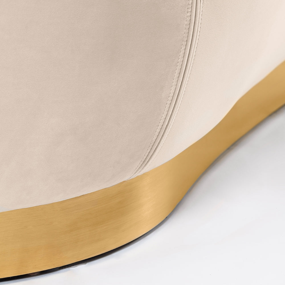 Equinox Six Seat Sofa – Chalk – Brushed Brass Base