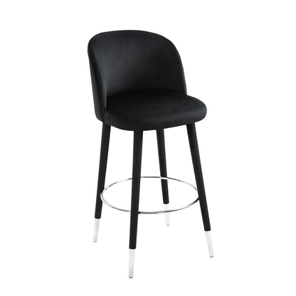 Bellucci Counter Stool - Black - Silver Caps