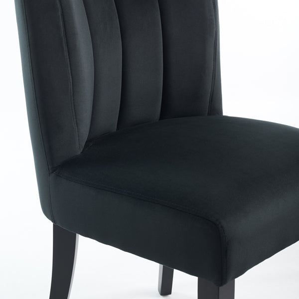 Set of 2 Hatfield Dining Chairs - Black Velvet