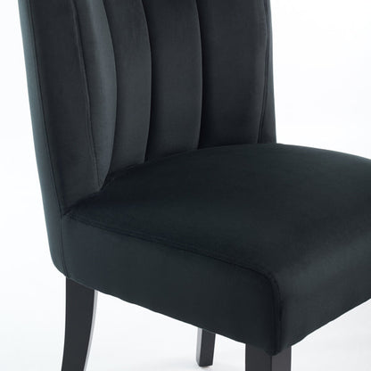 Set of 2 Hatfield Dining Chairs - Black Velvet