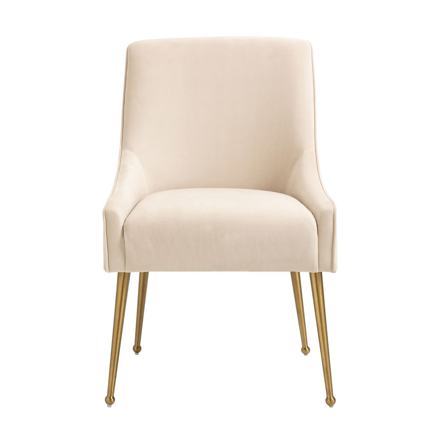 Mason Dining Chair Chalk - Brushed Gold Legs