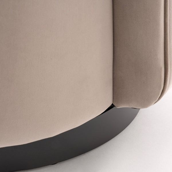 West End Swivel Dining Chair - Taupe - Black Base