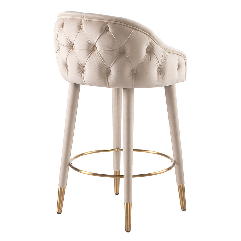 Sophia Counter stool - Chalk - Brass caps