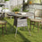 Outdoor PE Rattan Dining Table w/ Wood-plastic Composite Top, Grey