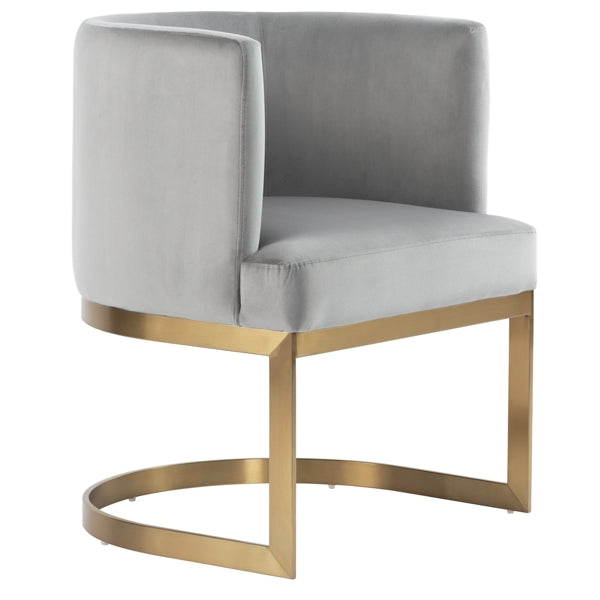 Lasco Dining Chair Dove Grey - Brushed Brass Base