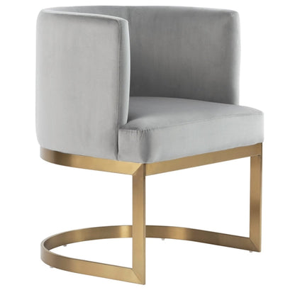 Lasco Dining Chair Dove Grey - Brushed Brass Base