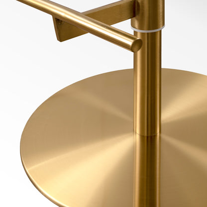 Ella Bar Stool - Cream Faux Leather - Brass Base