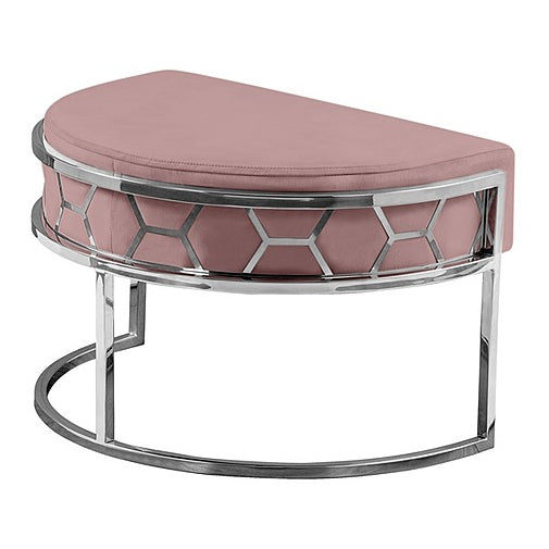 Alveare Footstool Silver - Blush Pink