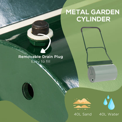 40L Lawn Roller Grass Ground Garden Push / Tow Landscaping Erasing Sod