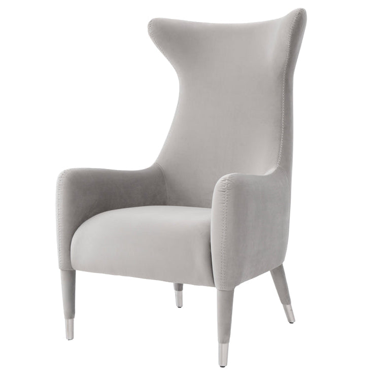 Delta Armchair Dove Grey – Brushed Silver