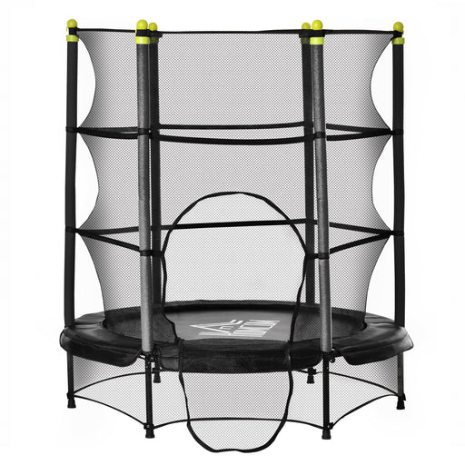 5.2FT Kids Trampoline with Safety Enclosure, Indoor Outdoor Toddler Trampoline for Ages 3-10 Years, Black