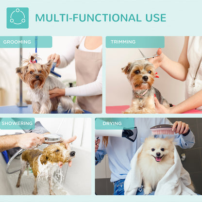 PawHut Foldable Dog Grooming Table Adjustable Arm 81x49x80 cm