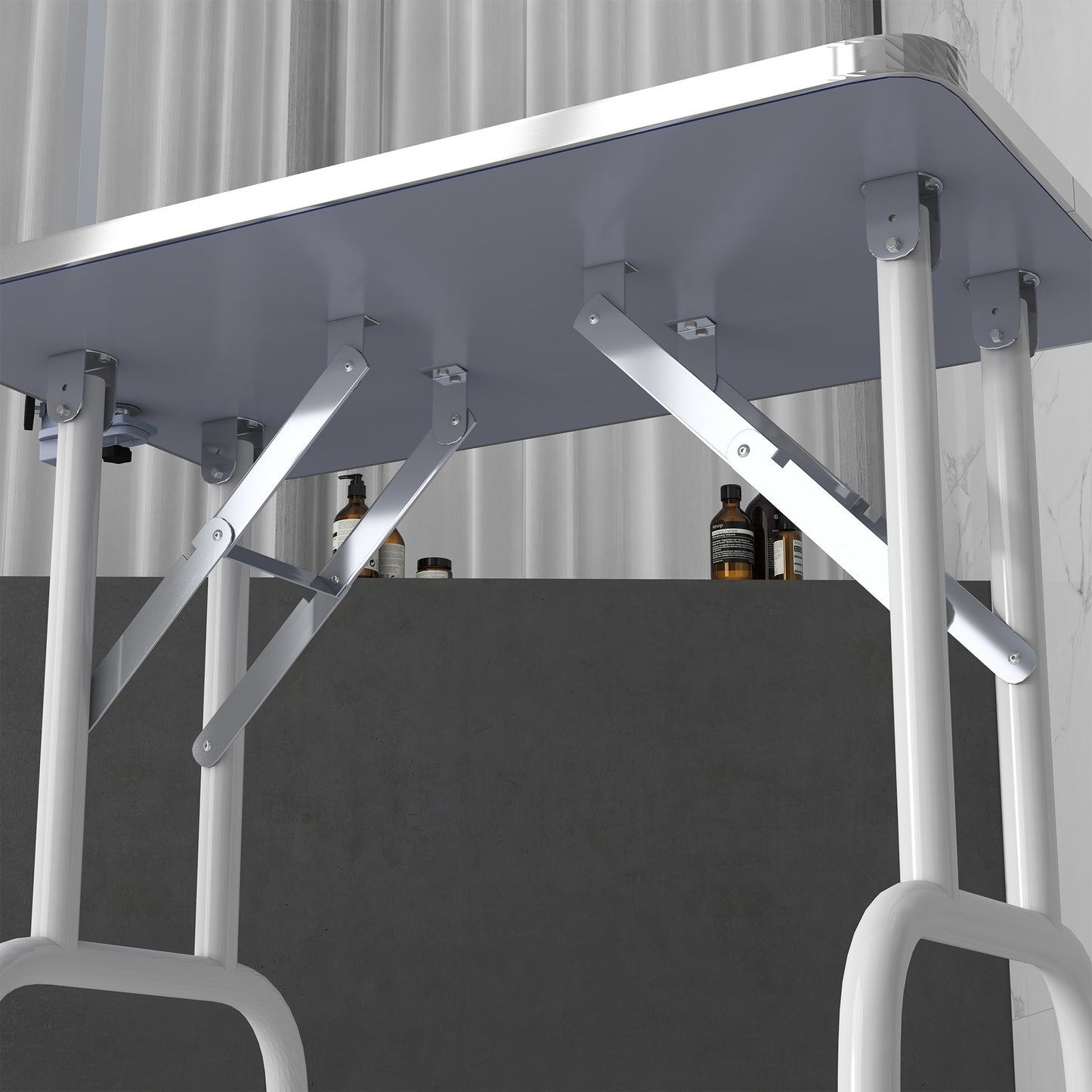 PawHut Foldable Dog Grooming Table Adjustable Arm 81x49x80 cm