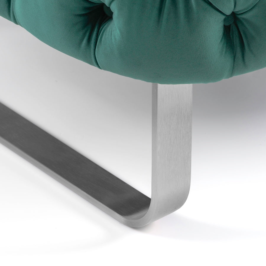 Grosvenor Armchair - Bottle Green - Brushed Silver