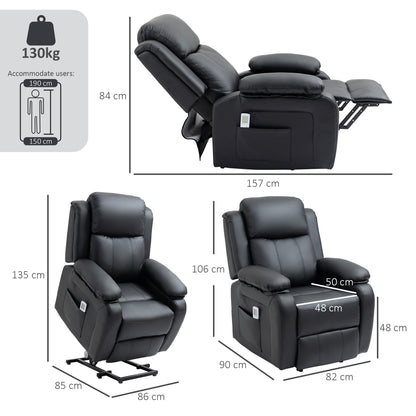 Riser and Recliner Chair Power Lift Recliner with Remote, Black