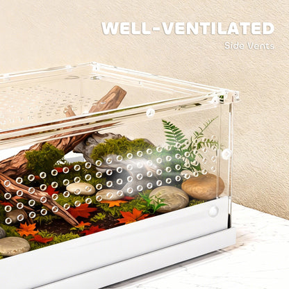 Reptile Terrarium, Vivarium Acrylic for Snake, Gecko, 40 x 30 x 15 cm
