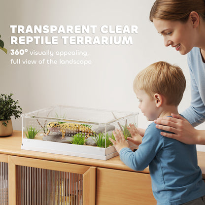 Reptile Terrarium, Vivarium Acrylic for Snake, Gecko, 40 x 30 x 15 cm