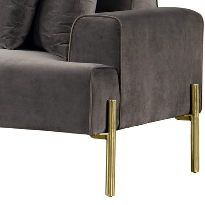 Duke Three Seat Sofa - Carbon - Brass base