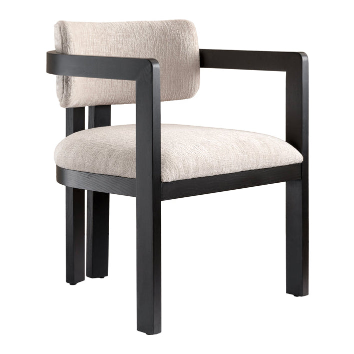 Jolie Dining Chair - Light Taupe - Black Frame