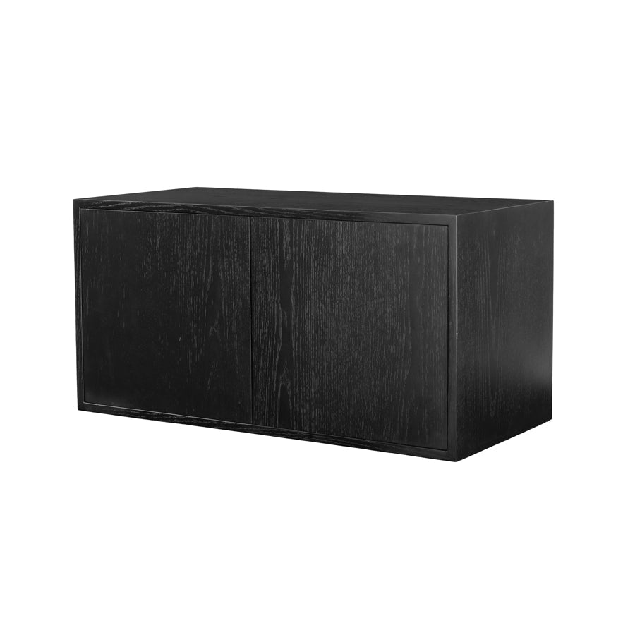 Set of 2 Inga Black Oak Floating Sideboards