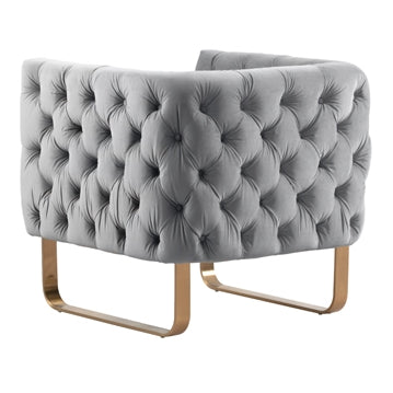 Grosvenor Armchair - Dove Grey - Brushed Brass