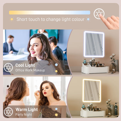 Makeup Mirror, Light Up Mirror with Touch Screen, 2 Lighting Modes