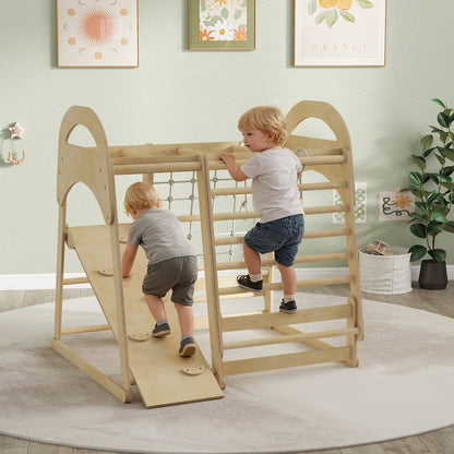 6 in 1 Kids Climbing Frame with Slide, Monkey Bars, Ladder