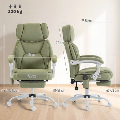 Vibration Massage Office Chair w/ Heat Reclining Function, Lime Green