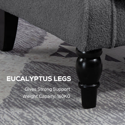 Accent Armchair Home Furniture Retro Tufted Club Fabric Charcoal Grey