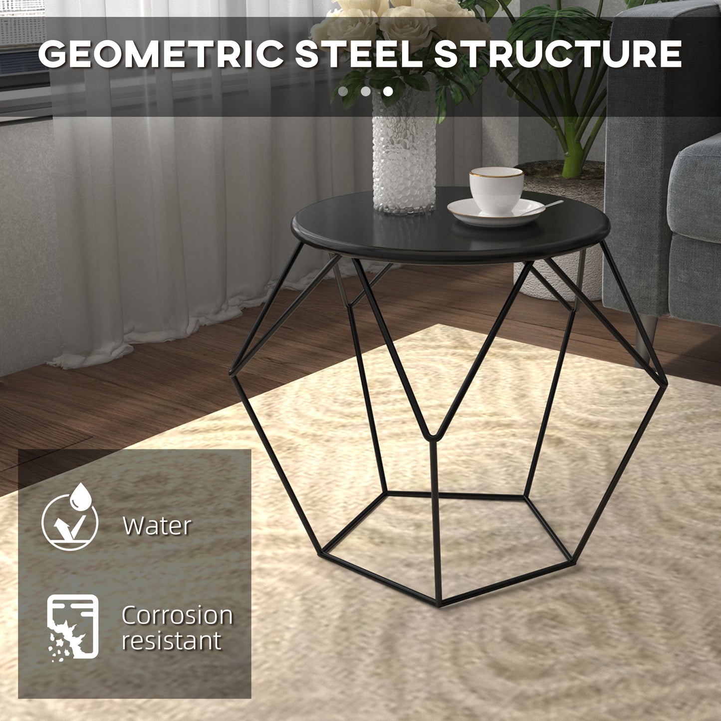 Coffee Table Side Table Nordic Minimalist Style Steel Living Room