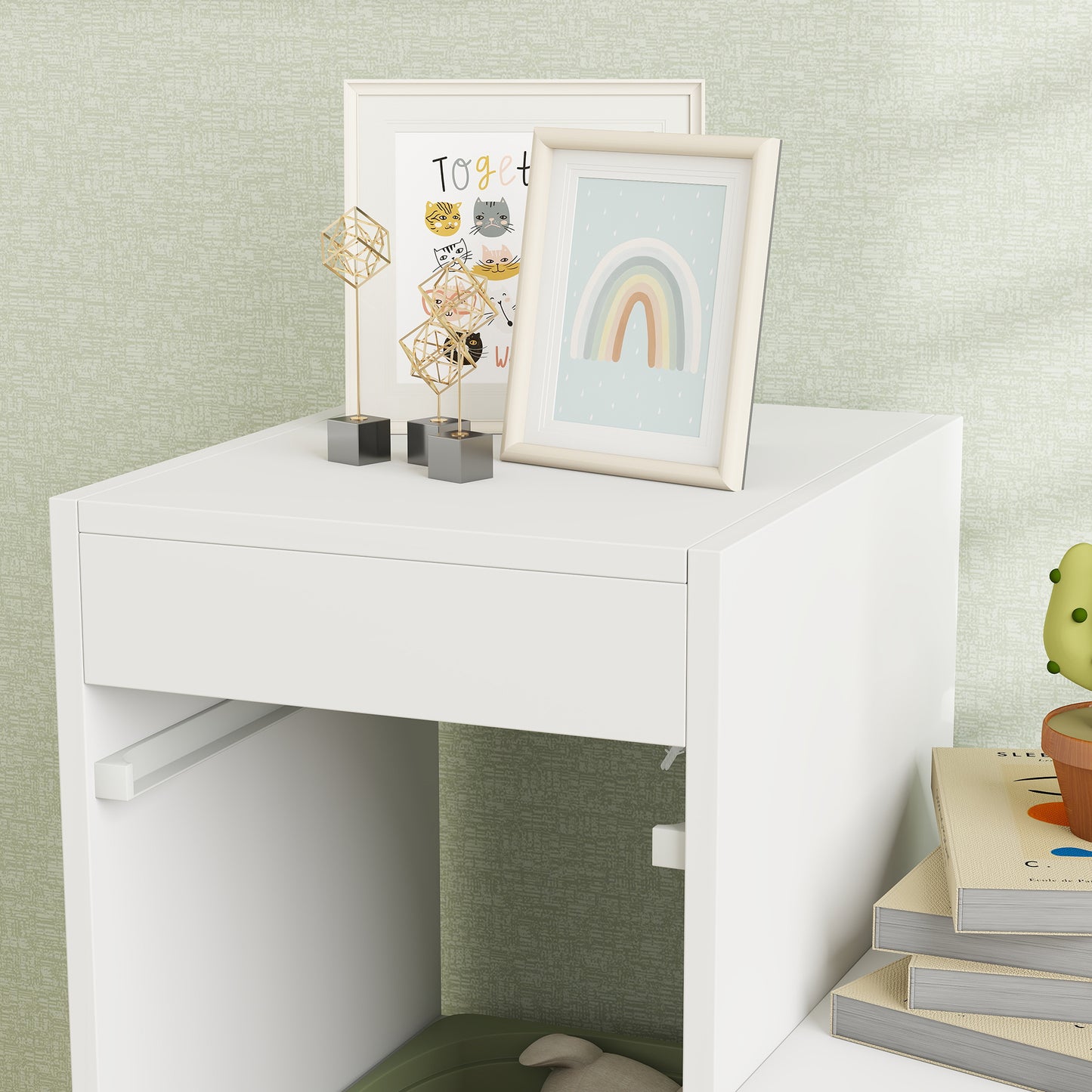 Kids Toy Storage Unit with Removable Bins, for 3-8 Years, Green