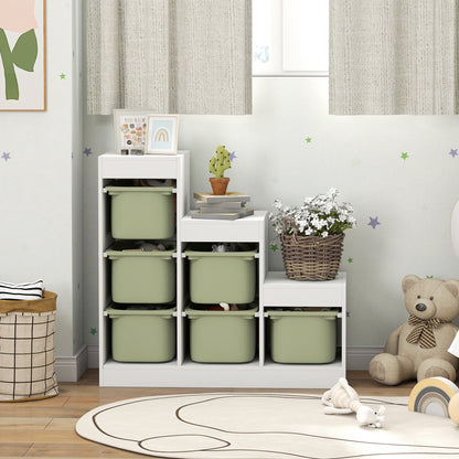 Kids Toy Storage Unit with Removable Bins, for 3-8 Years, Green