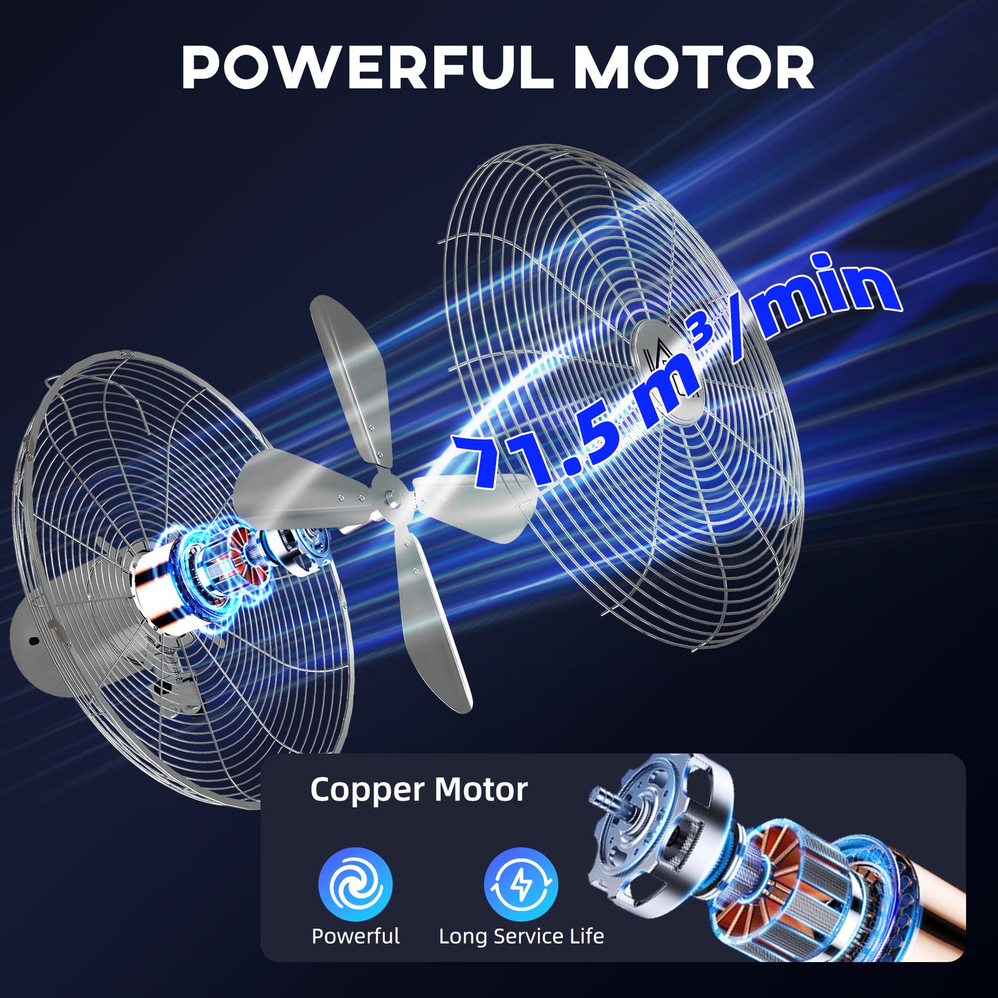 Metal Pedestal Fan with Oscillating, Adjustable Height, Timer