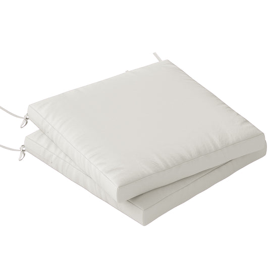 2Pcs Garden Chair Cushions, Waterproof Seat Pads, Cream White