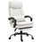 Vibration Massage Office Chair w/ Heat, Microfibre Computer Chair w/ Footrest, Lumbar Support Pillow, Armrest, Reclining Back, Cream White