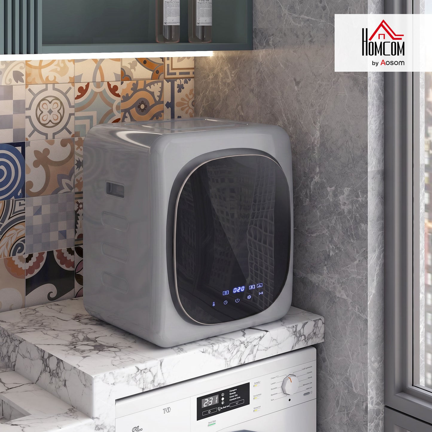 2.5kg 800W Vented Tumble Dryer with Stainless Steel Tub, Silver Tone