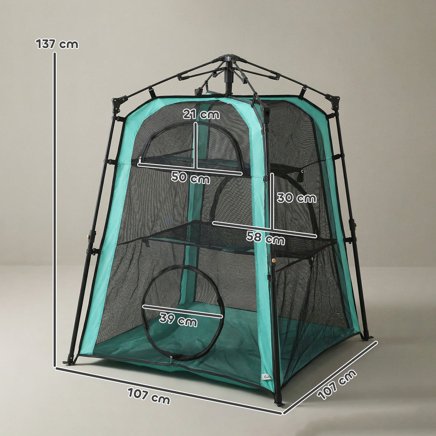 3-Tier Cat Tent, Portable Pet Tent for Indoor Outdoor