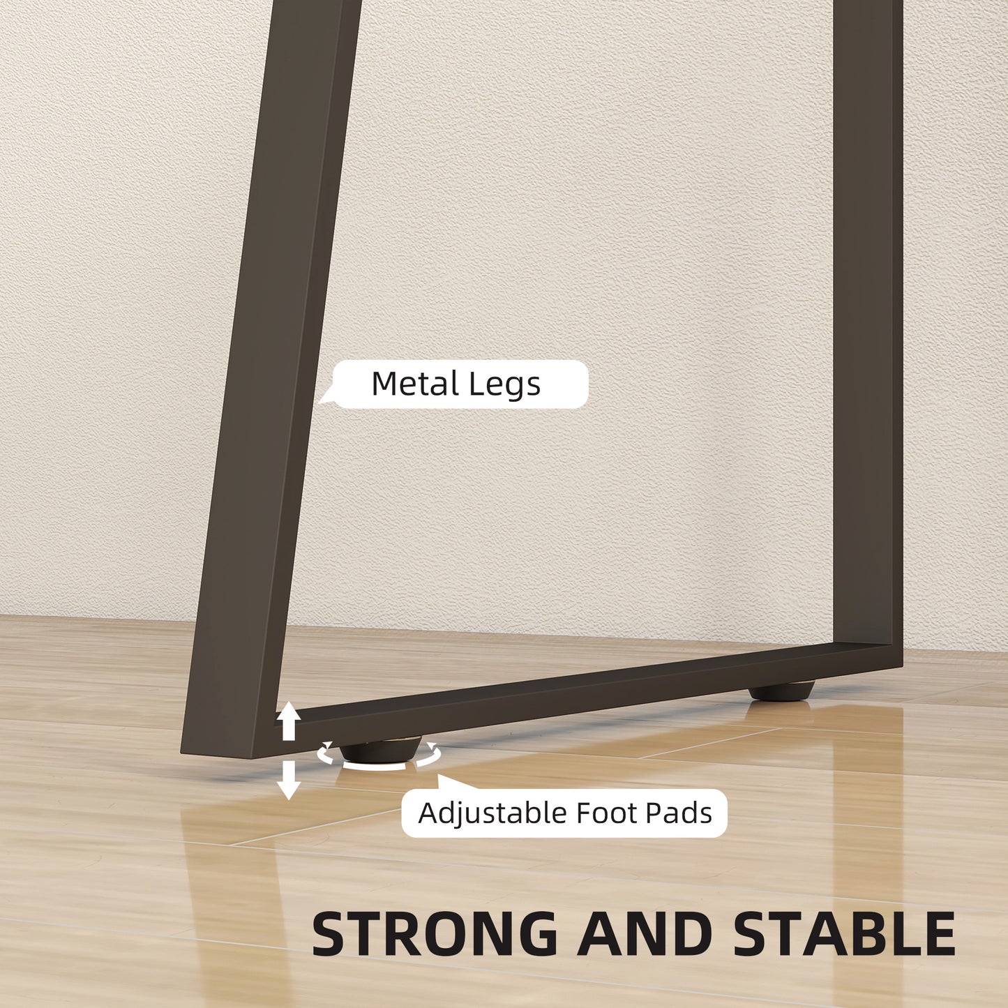 Computer Desk, Writing Table with Cabinet and Drawer, Natural