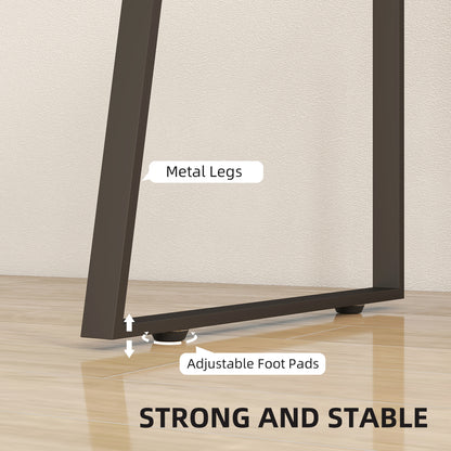 Computer Desk, Writing Table with Cabinet and Drawer, Natural