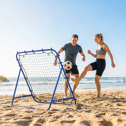 Rebounder Net Adults Football Training Aid Adjustable Blue