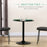 Round Dining Table, Modern Dining Room Table with Steel Base, Non-slip Foot Pad, Space Saving Small Dining Table, Black