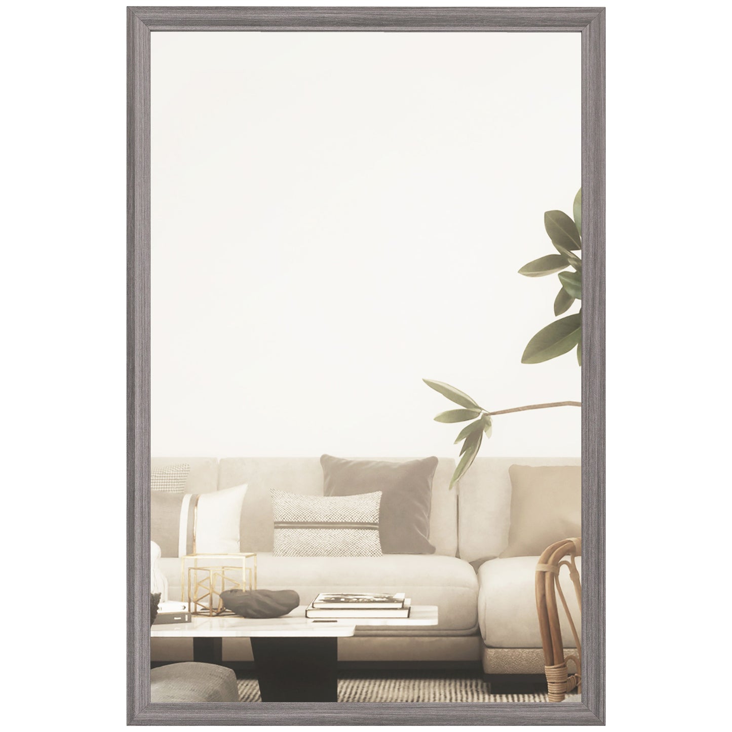 40 x 60 cm Wall Bathroom Mirror, Vanity Mirror, Grey