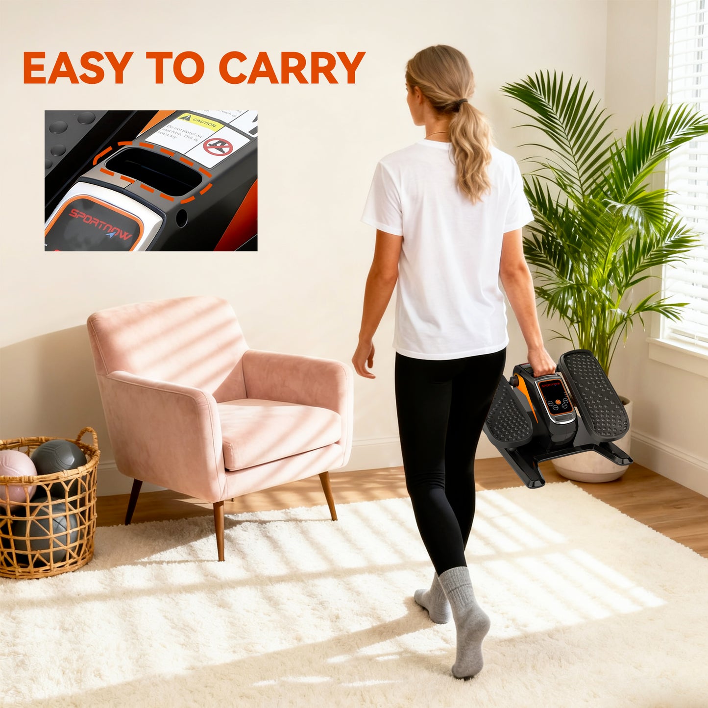 Under Desk Elliptical Machine for Home, Electric Elliptical Machine with 12 Adjustable Speed, Auto & Manual Modes, Quiet & Portable Seated Pedal Exerciser with Remote Control & LED Monitor