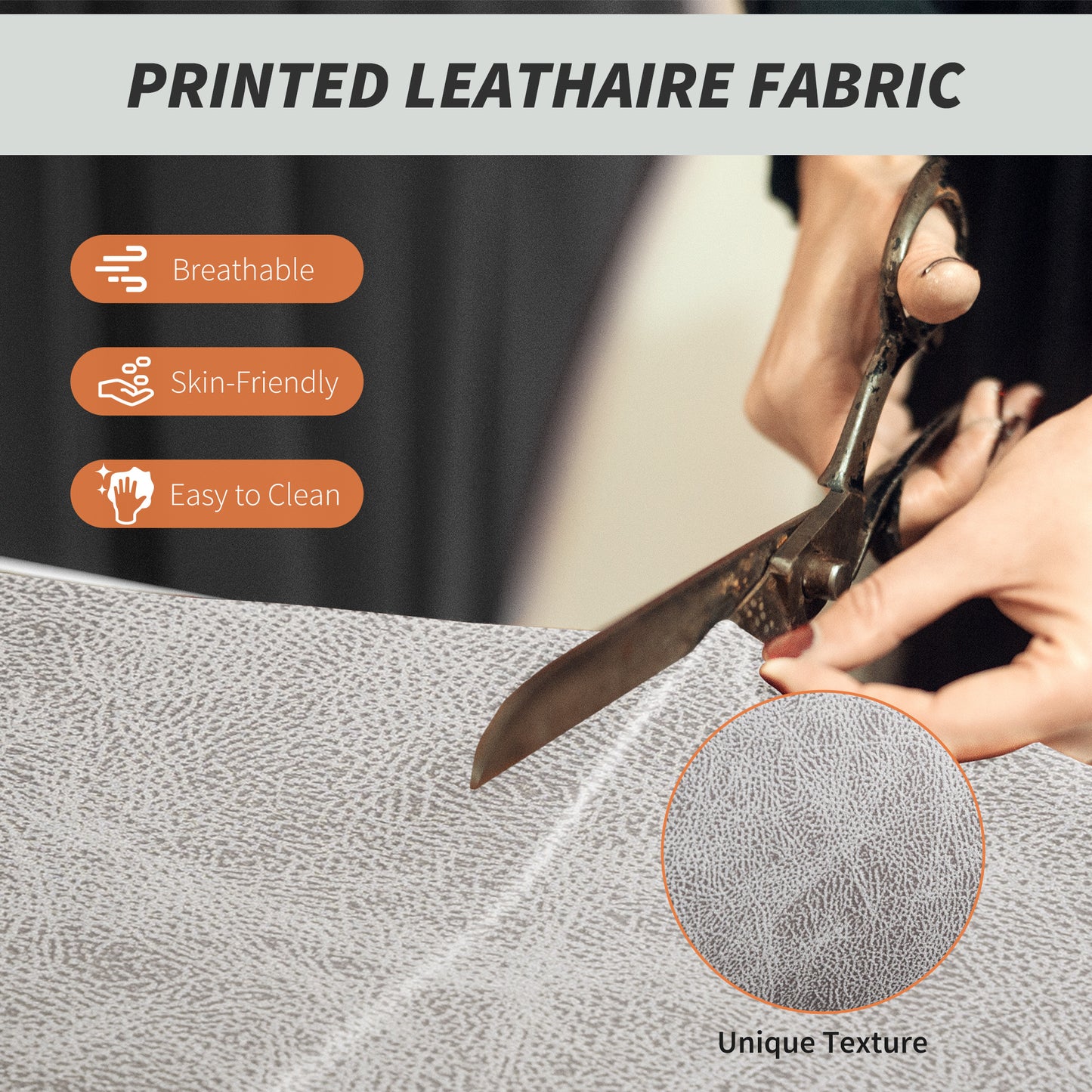 Office Chair, High Back Leathaire Desk Chair for Home, Grey