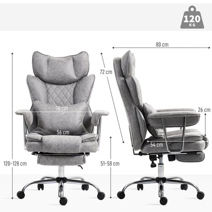 Office Chair, High Back Leathaire Desk Chair for Home, Grey