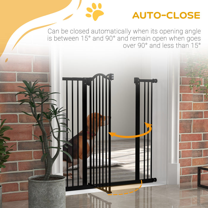 Metal Pet Safety Gate Dog Gate Folding Fence, Black