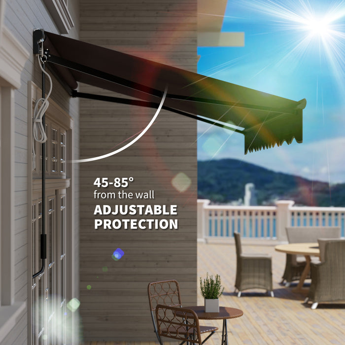 3 x 2.5m Electric Awning with LED Light and Remote Controller Grey