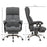 Vibration Massage Office Chair with Heat, PU Leather Computer Chair with Footrest, Armrest, Reclining Back, Grey